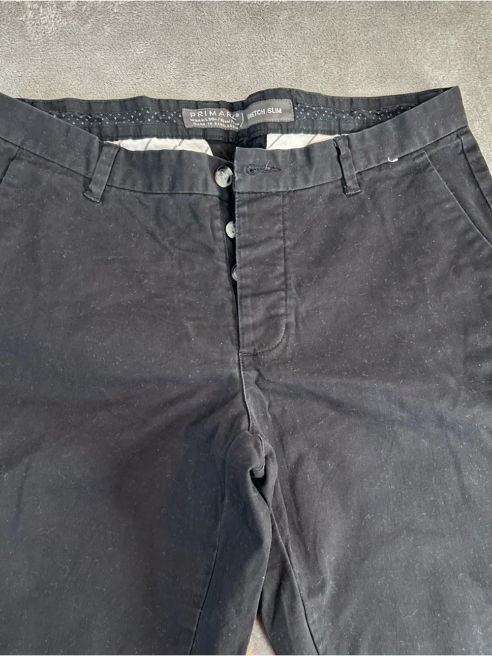 Primark Men’s Stretch Slim Fit‎ Pants Color Black Size 34x30